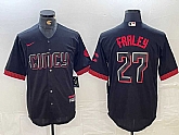 Men's Cincinnati Reds #27 Jake Fraley Black 2023 City Connect Cool Base Stitched Jersey,baseball caps,new era cap wholesale,wholesale hats